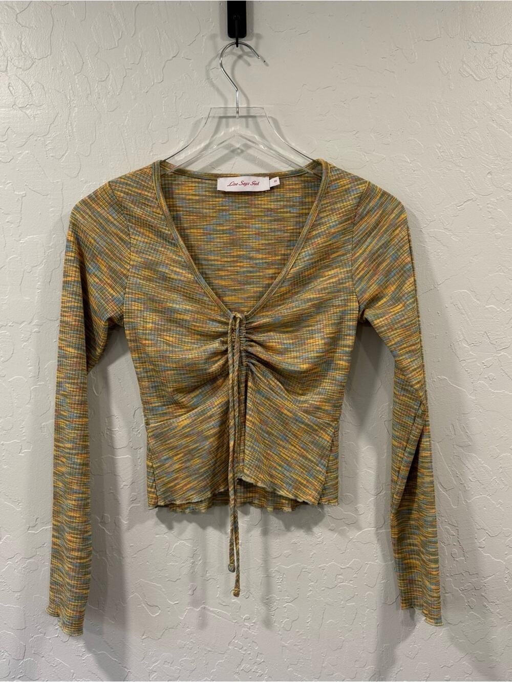 Lisa Says Gah Lotta Ribbed Space Dyed Crop Size XS